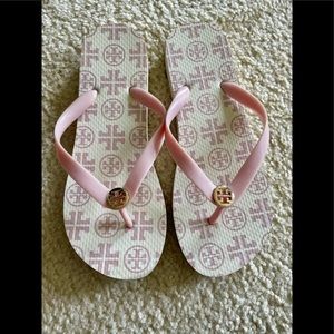 Tory Burch White & Pink Flip Flop